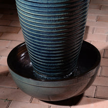 Load image into Gallery viewer, LED Ceramic Ribbed Vase Fountain
