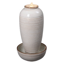 Load image into Gallery viewer, LED Ceramic Ribbed Vase Fountain
