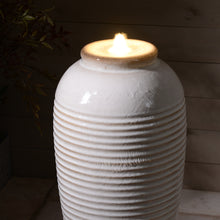 Load image into Gallery viewer, LED Ceramic Ribbed Vase Fountain
