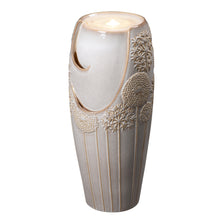 Load image into Gallery viewer, LED Tall Ceramic Floral Cascade Fountain
