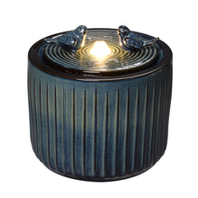 Load image into Gallery viewer, LED 2-Tier Ceramic Bird Bath Fountain
