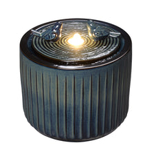 Load image into Gallery viewer, LED 2-Tier Ceramic Bird Bath Fountain
