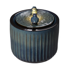 Load image into Gallery viewer, LED 2-Tier Ceramic Bird Bath Fountain
