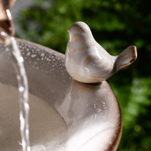 Load image into Gallery viewer, LED 2-Tier Ceramic Bird Bath Fountain
