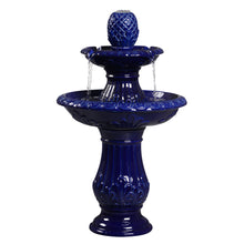 Load image into Gallery viewer, LED 2-Tier Ceramic Pedestal Fountain
