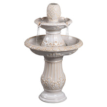 Load image into Gallery viewer, LED 2-Tier Ceramic Pedestal Fountain

