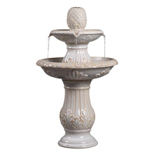 Load image into Gallery viewer, LED 2-Tier Ceramic Pedestal Fountain
