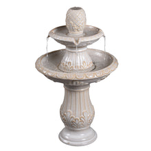Load image into Gallery viewer, LED 2-Tier Ceramic Pedestal Fountain
