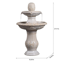 Load image into Gallery viewer, LED 2-Tier Ceramic Pedestal Fountain
