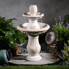 Load image into Gallery viewer, LED 2-Tier Ceramic Pedestal Fountain
