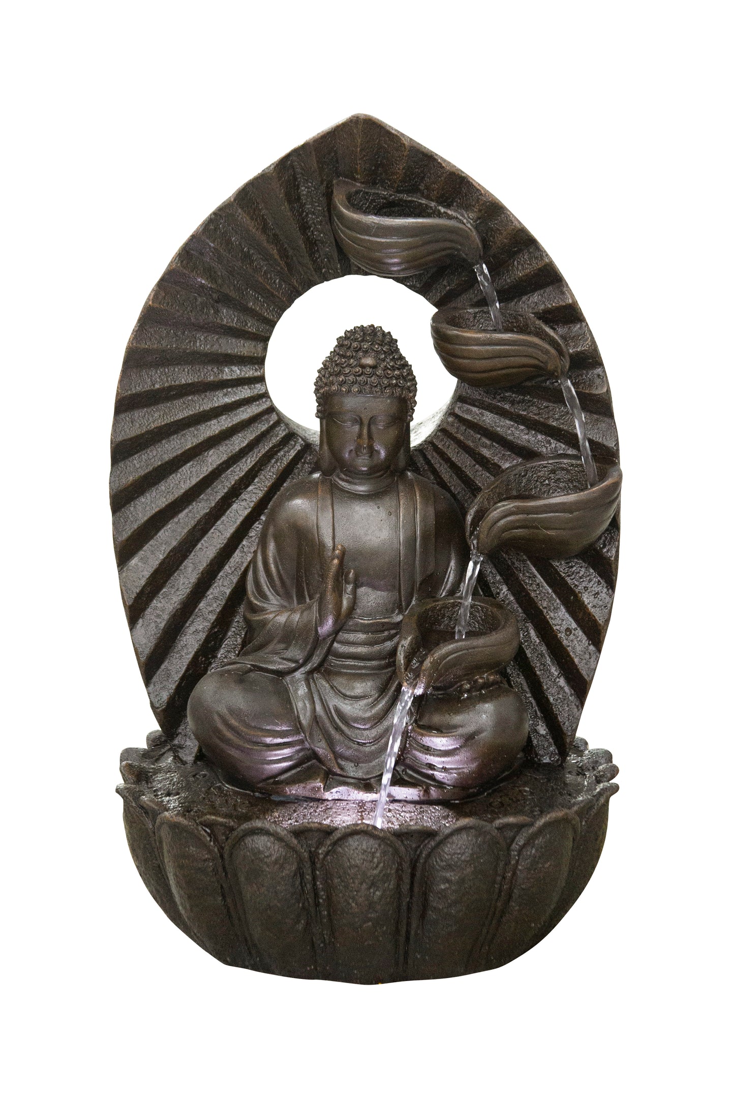 Stacking Bowls Buddha Fountain W/Wt LED