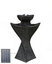 Load image into Gallery viewer, Solar-Powered Contemporary Pedestel Fountain with Cool White LED Lights
