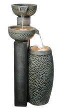 Load image into Gallery viewer, 4 Tiers Modern Cascading Water Fountain Outdoor with Warm White LEDS
