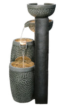 Load image into Gallery viewer, 4 Tiers Modern Cascading Water Fountain Outdoor with Warm White LEDS
