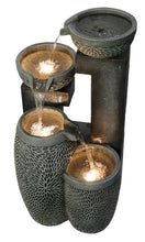 Load image into Gallery viewer, 4 Tiers Modern Cascading Water Fountain Outdoor with Warm White LEDS
