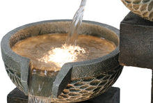 Load image into Gallery viewer, 4 Tiers Modern Cascading Water Fountain Outdoor with Warm White LEDS
