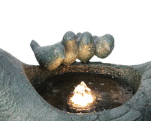 Load image into Gallery viewer, Lighted Bird Bath Fountain Outdoor with Warm White LEDS
