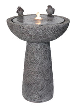 Load image into Gallery viewer, 27&quot; H Natural Finish Bird Bath Fountain Outdoor W/Ww LED
