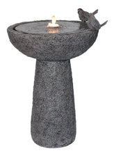 Load image into Gallery viewer, 27&quot; H Natural Finish Bird Bath Fountain Outdoor W/Ww LED
