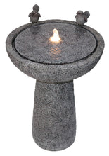 Load image into Gallery viewer, 27&quot; H Natural Finish Bird Bath Fountain Outdoor W/Ww LED
