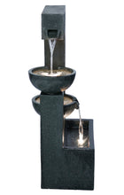 Load image into Gallery viewer, Contemporary Semi-Circle Tiered Fountain Outdoor with Warm White LEDS

