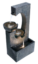 Load image into Gallery viewer, Contemporary Semi-Circle Tiered Fountain Outdoor with Warm White LEDS
