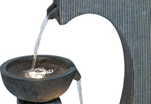 Load image into Gallery viewer, Contemporary Semi-Circle Tiered Fountain Outdoor with Warm White LEDS
