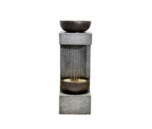 Load image into Gallery viewer, 34&quot; H Rainfall Fountain with Bowl On Top with LEDS
