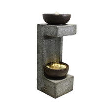 Load image into Gallery viewer, 34&quot; H Rainfall Fountain with Bowl On Top with LEDS
