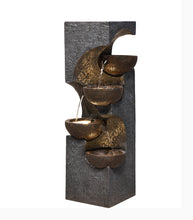 Load image into Gallery viewer, 36&quot; H Stacking Bowls Fountain with 4 Warm White LED Lights
