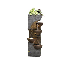 Load image into Gallery viewer, 36&quot; H Stacking Bowls Fountain with 4 Warm White LED Lights
