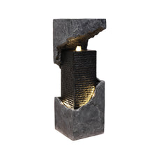 Load image into Gallery viewer, 35&quot; H Outdoor Waterfall Fountain with Warm White LEDS
