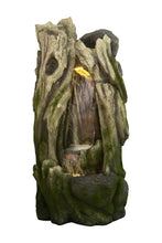 Load image into Gallery viewer, Tree Trunk Outdoor Fountain with Warm White LED Lights
