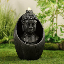Load image into Gallery viewer, 22&quot; H Buddha Head Water Fountain W/LEDs
