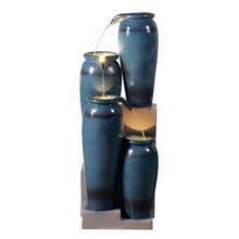 Load image into Gallery viewer, 39&quot; H Multi-Tiered Lighted Jug Water Fountain Indoor/Outdoor Use

