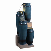Load image into Gallery viewer, 39&quot; H Multi-Tiered Lighted Jug Water Fountain Indoor/Outdoor Use
