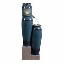Load image into Gallery viewer, 39&quot; H Multi-Tiered Lighted Jug Water Fountain Indoor/Outdoor Use
