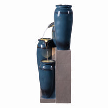 Load image into Gallery viewer, 39&quot; H Multi-Tiered Lighted Jug Water Fountain Indoor/Outdoor Use

