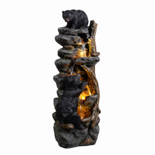 Load image into Gallery viewer, 37&quot; H Bear Climbing Water Fountain Outdoor W/LEDs
