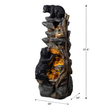 Load image into Gallery viewer, 37&quot; H Bear Climbing Water Fountain Outdoor W/LEDs
