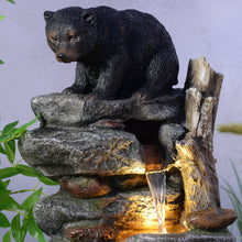 Load image into Gallery viewer, 37&quot; H Bear Climbing Water Fountain Outdoor W/LEDs
