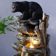 Load image into Gallery viewer, 37&quot; H Bear Climbing Water Fountain Outdoor W/LEDs
