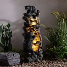 Load image into Gallery viewer, 37&quot; H Bear Climbing Water Fountain Outdoor W/LEDs
