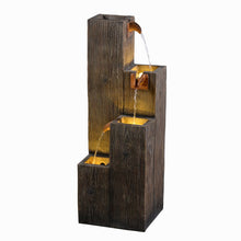 Load image into Gallery viewer, 34&quot; Wooden Texture Cascading Water Fountain Indoor/Outdoor Use
