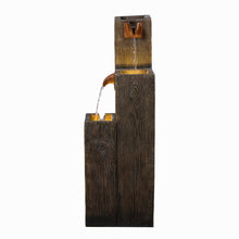 Load image into Gallery viewer, 34&quot; Wooden Texture Cascading Water Fountain Indoor/Outdoor Use
