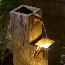 Load image into Gallery viewer, 34&quot; Wooden Texture Cascading Water Fountain Indoor/Outdoor Use
