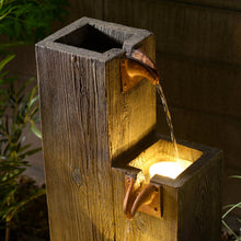 Load image into Gallery viewer, 34&quot; Wooden Texture Cascading Water Fountain Indoor/Outdoor Use
