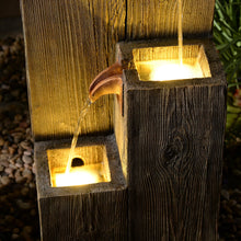 Load image into Gallery viewer, 34&quot; Wooden Texture Cascading Water Fountain Indoor/Outdoor Use
