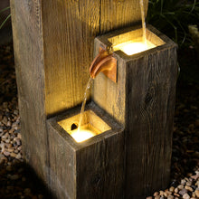 Load image into Gallery viewer, 34&quot; Wooden Texture Cascading Water Fountain Indoor/Outdoor Use
