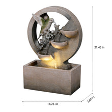 Load image into Gallery viewer, LED Hummingbird Cascading Bowl Fountain
